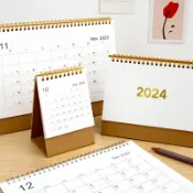 成名在望 桌曆 台曆 年曆 簡約牛皮紙台歷2024年新款日歷辦公室創意桌面擺件記事2023年下半年到24年迷你小台歷高考考研倒計時月歷年歷『ZW8815』