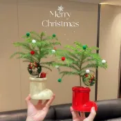 優樂淘 🚚 南洋杉聖誕樹盆栽客廳辦公室植物桌面家居擺件綠植節日氛圍送禮物