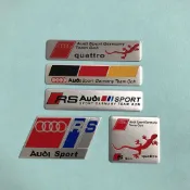 奧迪金屬車身銘牌貼紙汽車後標誌徽章後備箱防刮貼花適用於奧迪 Quattro Sline Allroad A3 A4 A5