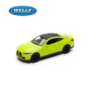【WELLY 威利】4.75吋 寶馬 BMW M4 跑車模型 43811CW(黃色)