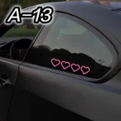 A-13 奧迪適用 愛心圖案車貼 車身貼紙 AUDI 四環造型 引擎蓋貼 門貼 玻璃貼紙 機車 隨意貼 四色可選 單張價