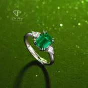 【CF Diamond】女戒 培育祖母綠 1.5克拉《綠枕》( 哥倫比亞祖母綠 戒指 女戒 鑽戒 生日 禮物)
