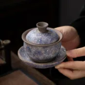 全球選品1館 生活百貨 柴燒巖礦三才蓋碗巖礦茶杯景德鎮蓋杯創意功夫茶具主泡茶碗泡茶器