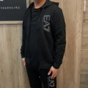Trend國際精品✨Emporio Armani EA7 重疊文字設計連帽外套 長棉褲 運動套裝