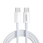 【JINPEI 錦沛】2入組 Type-C to Type-C 65W PD快速充電線  1M(白色)