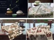 出口歐美鳳凰圖案大毛巾 扶桑花麋鹿毛圈紗布厚實吸水廚房茶室純棉 茶巾 枕巾