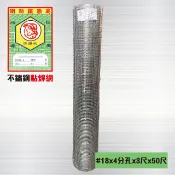 不鏽鋼點焊網#18 x 4分孔 x 3尺 x 50尺