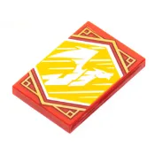 LEGO 樂高 紅色 印刷 2X3 忍者 旋風忍者 白龍飛翔 26603pb215