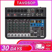 TAVOSOP 六路直播音訊調音台附USB介面 3.5mm輸入 99種DSP效果 外接音效卡 適用於PC/手機 聚會