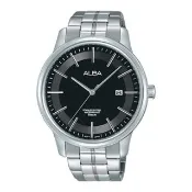 【ALBA】送禮首選 石英男錶 不鏽鋼錶帶 黑 防水50米 日期顯示(AS9D17X1)