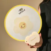 🔥臺灣熱銷🔥超大號摺疊扇子反光板女士便攜式團扇卡通日用扇夏季新款拍照神器