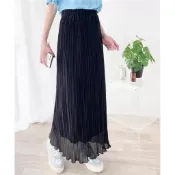 『超舒服』小饅頭｜Classical ELF💐百褶木耳邊紗裙 大裙擺鬆緊大腰圍長裙 柔順春夏日系女裝 日單半身裙 兩件式