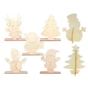 (店+)聖誕彩繪木片 (聖誕節 DIY彩繪立體 木片 木質材料包 聖誕老人 手作 聖誕樹 木板裝飾 派對活動 佈置)