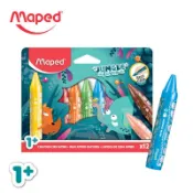 娃娃國【法國 Maped】幼兒三角蠟筆12色-叢林款 無毒安全彩色蠟筆 小手好抓握 森林系包裝 啟發視覺創意 聖誕禮物