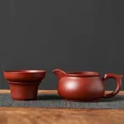 【茶藝茶道專區】紫砂公道杯三件套茶漏壹體功夫茶具分茶器茶海公杯單個家用組合裝茶海 分茶器 茶盞公道杯 泡茶公道杯