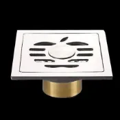 免運 地漏 落水頭 防臭地漏 地漏芯 水孔蓋 集水槽 排水孔座方形蘋果地漏衛生間防臭不銹鋼加厚10公分水封自封芯洗衣機地漏特惠/開立發票Z1010