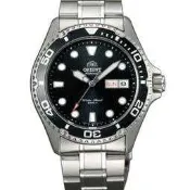 ORIENT 東方錶 WATER RESISTANT系列 黑水鬼 200m潛水機械錶 鋼帶款 黑色 FAA02004B