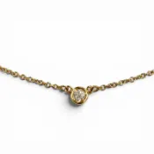 【DOKODEMO】成色極佳 ◇ TIFFANY&Co. Tiffany By the Yard Elsa Peretti 750 (YG) 鑽石 1P 約 0.03 克拉 直徑 3.4 毫米 項鍊 黃金 重量 1.76 克 女士