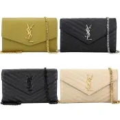 【YSL】Saint Laurent 大型 Monogram牛皮鍊帶斜背包-多款可選(肩背包 手拿包 鍊包)