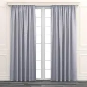 【特力屋】現代格紋全遮光窗簾藍色 290x210cm