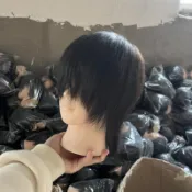 🔥🔥🔥美發頭模全真發假人頭模型可燙染真發模特頭練習修剪男士短發頭模