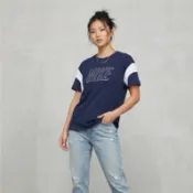 112）Nike Dri-FIT 速乾運動短袖上衣 深藍色 XS-M可穿 9成新