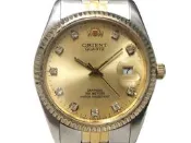 [專業] 石英錶 [ORIENT D374F03] 東方霸王 蠔式半金時尚錶[100M][金色面+日期]軍錶