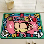 🍑桃喜喜🍑拉屎大王浴室地墊卡通吸水腳墊廁所衛生間門口腳墊淋浴房吸水墊子