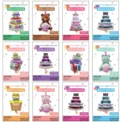 【暖暖~24h發】生日彩色蛋糕精裝背卡鋁膜氣球生日婚禮派對裝飾三層蛋糕鋁箔氣球