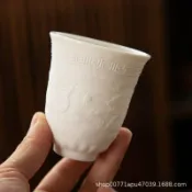 全球選品1館 生活百貨 寵粉龍鳳杯浮雕德化白瓷主人杯大號茶盞茶杯陶瓷杯中式聞香杯