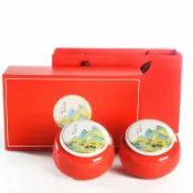 全球選品1館 生活百貨 春節熱銷款陶瓷茶葉罐空禮盒包裝綠茶紅茶雙罐半斤通用茶具