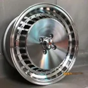 【田中輪胎館 】新款 斯蜜特 大餅圈深唇樣式15吋 4X100 7J ET25 銀車面車邊