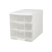 【SHUTER 樹德】面寬25cm沐白A4桌上型三層收納盒-1入(文件櫃 收納櫃 置物櫃 整理櫃 PC1103)