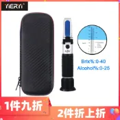 現貨 0-40%Brix 0-25%Alcohol手持式折射儀紅酒葡萄酒糖度酒精濃度折光計用於糖度酒精度數測試
