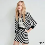 【iROO】綴麻花扭結繩短裙