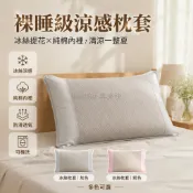 台灣出貨✨ 冰絲枕套 夏季涼感枕套 48x74cm枕頭套 可水洗機洗枕套 純棉內裡枕套 居家寢具枕套 防螨透氣枕套
