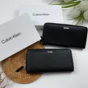Calvin Klein 滿版 防刮 防盜 真皮長夾 零錢袋 錢包 CK 禮盒 皮夾 送禮 @1048