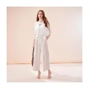 【Le Polka】垂墜感打褶寬褲-女