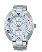 【馳行潮品館】SEIKO PROSPEX SCUBA 小鮪魚罐頭機械鋼帶腕錶-冰雪藍 # SBDY109 (版)