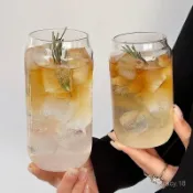 🔥高雄48H🔥可樂杯玻璃杯冷飲杯子家用網紅ins風商用檸檬杯果汁飲料杯牛奶杯 易拉罐造型果汁杯 冷飲沙冰啤酒杯