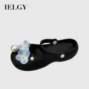 IELGY 2026 女鞋時尚露趾厚底粉色碎花涼鞋