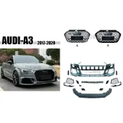 小亞車燈-全新 奧迪 AUDI A3 2017 2018 2019 年 8V S3 升級 RS3 前保桿 大包 總成