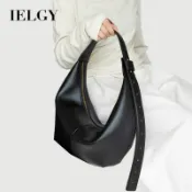 IELGY 女士腋下包 通勤手拎單肩斜挎大容量黑色餃子包