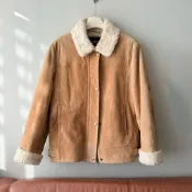 Lakeland Leather 男卡其麂皮真皮外套