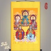（可開發票）字畫 掛畫 三清天尊祖師畫像 玉帝王母玉皇大帝王母娘娘道場神像畫 卷軸掛畫（滿額免運）