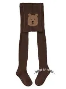 貓仔仔美國童裝-賠本出清 baby gap 全新咖啡半立體編織款小熊屁屁止滑褲襪-2/3y-免運費