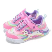【SKECHERS】燈鞋 S Lights-Unicorn Chaser 大童 粉 獨角獸 閃燈 發光 休閒鞋 童鞋(302298-LPKMT)