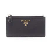 【DOKODEMO】【二手】Prada PRADA 黑色皮革零錢包卡包 女士二手 A