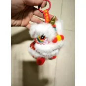 舞龍舞獅水鑽鑰匙圈中國風絨毛娃娃太陽能(多款）