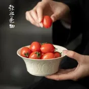 臺灣現貨彌言定窯黃洗陶瓷渣缸水盂建水水缸廢水桶杯洗功夫道配件